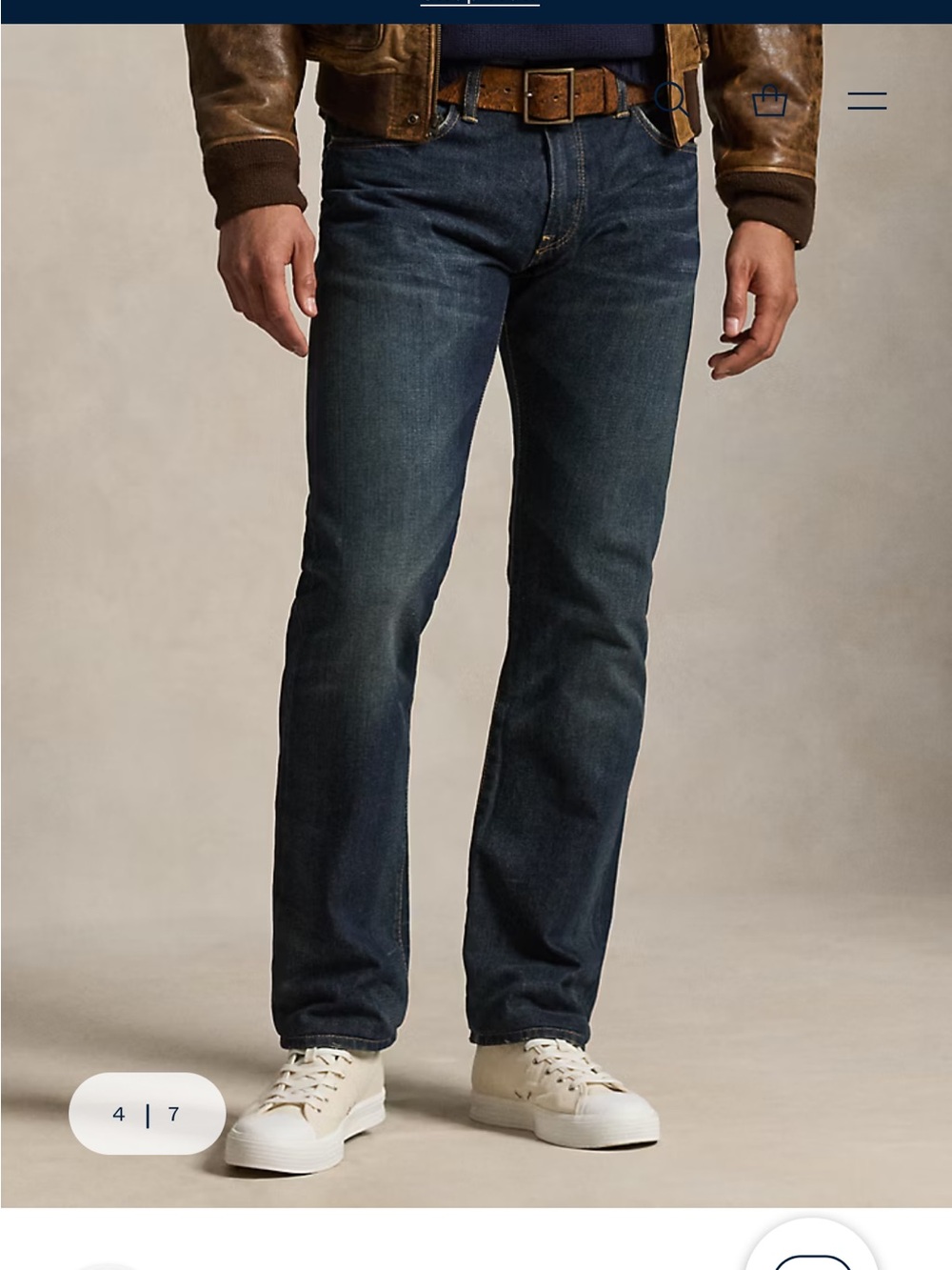 Polo Ralph Lauren Men’s Straight-Leg Dark Blue Jeans - Size 40/30